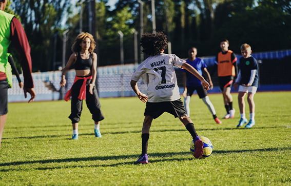 A group playing football