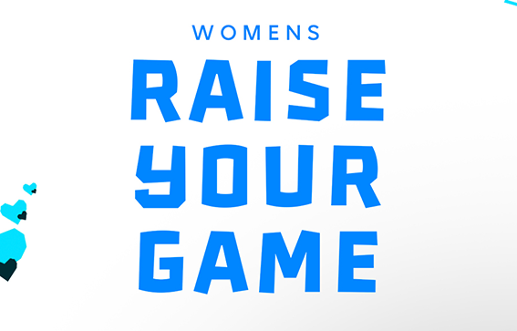 White square with Raise Your Game text